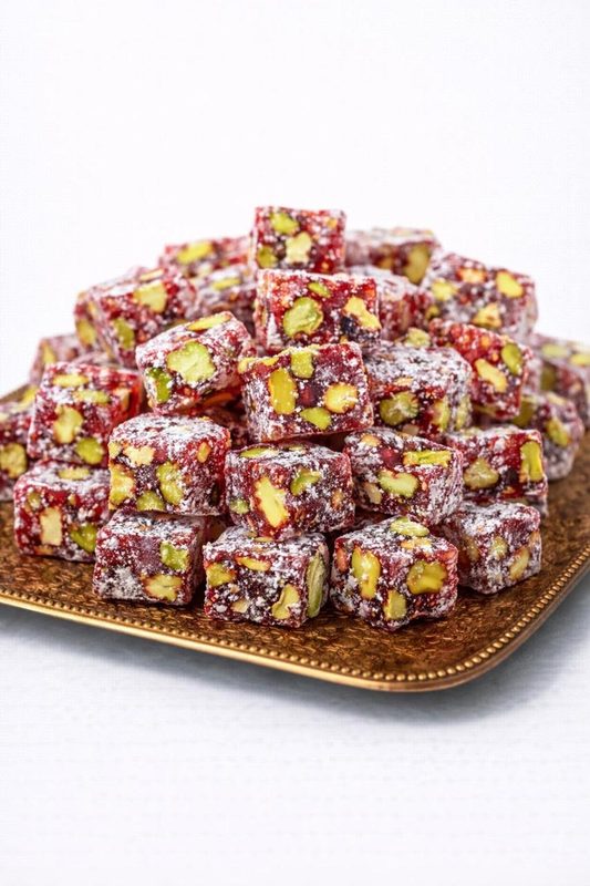 Turkish Delight with Pomegranate and Pistachios